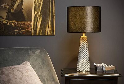 Velvet Grey Table Lamp