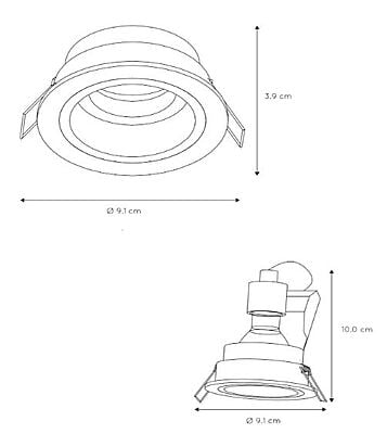 Recessed Spotlight -Round, GU10